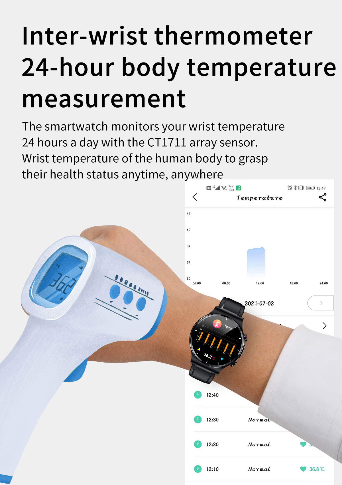 Spo2 ECG PPG Waterproof IP68 Blood Pressure Sport Smart  Watch Bracelet For Man Women