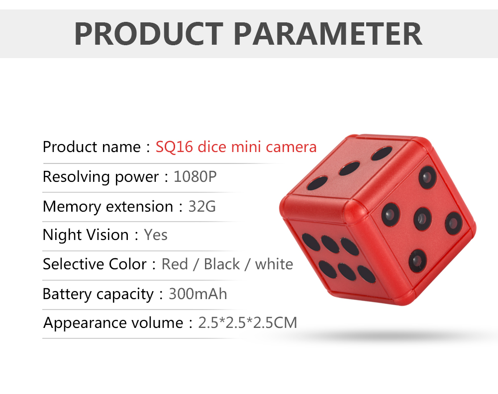 Hot Sale SQ16 Mini Dice Camera Spy 1080P Small Kids Cameras Motion Detection Micro Camera With Night Vision