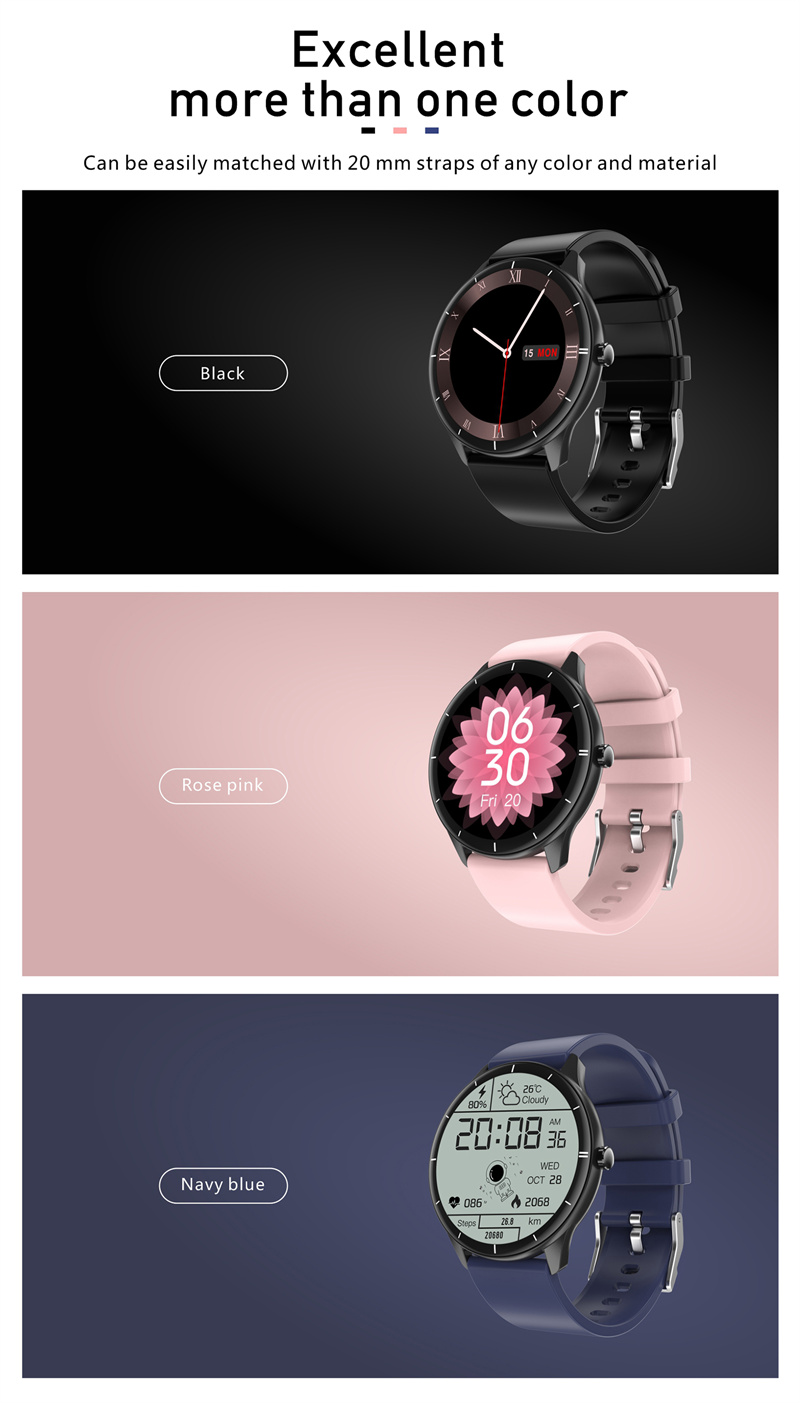 JGo 2022 New Q21 Smartwatch Body Temperature Wristband Heart Rate Blood Pressure Spo2 Fashion DIY Smart Watch For Man Women