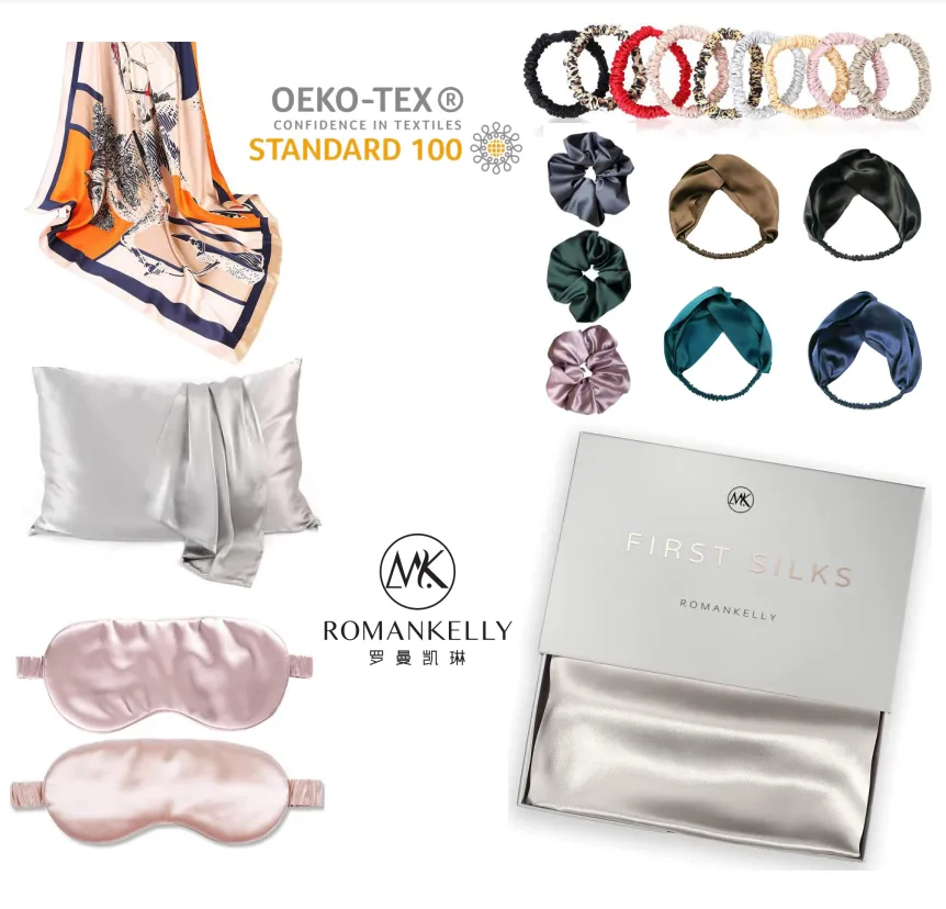 Set Regalo Di Lusso In Seta: 2 Federe (50x66 Cm) + Maschera Per Occhi + 4 Elastici – Per Capelli E Pelle, Cuscini Setosi