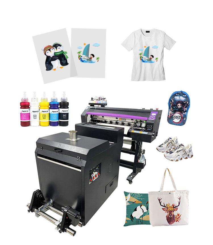 60cm Digital T Shirt Textile Printing Machine Heat PET film DTF printer with  4720 Print Heads  suitable for fluorescent ink