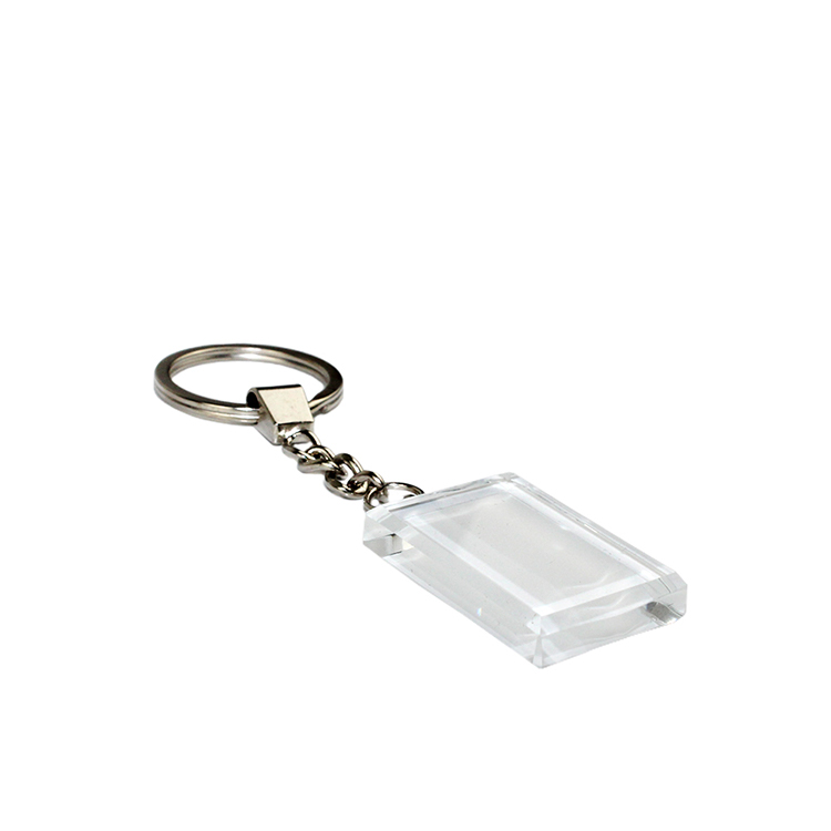 Custom Brand Promotion Crystal Key Chain Tag Pendant Metal Keychain Ring Sublimation Blank Crystal Keychain