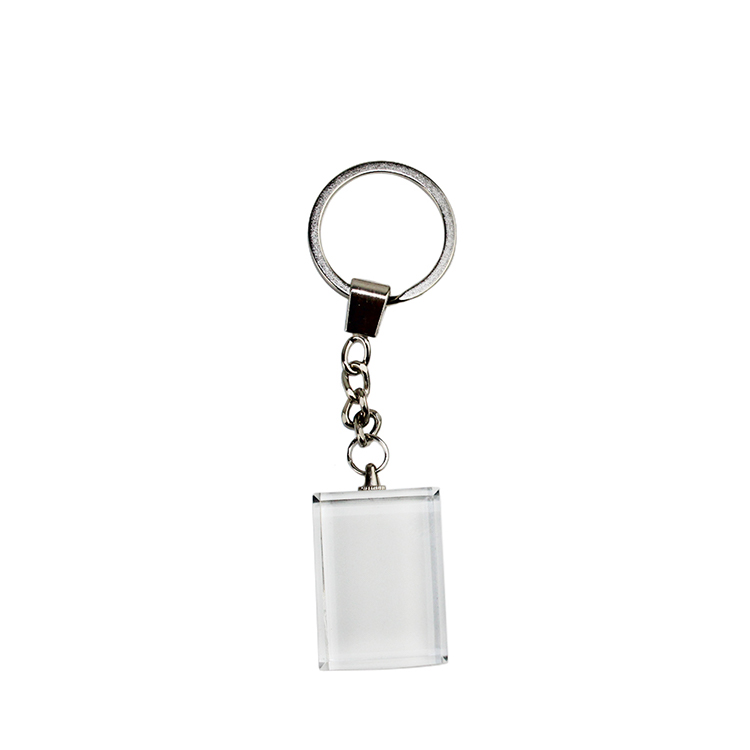 Custom Brand Promotion Crystal Key Chain Tag Pendant Metal Keychain Ring Sublimation Blank Crystal Keychain