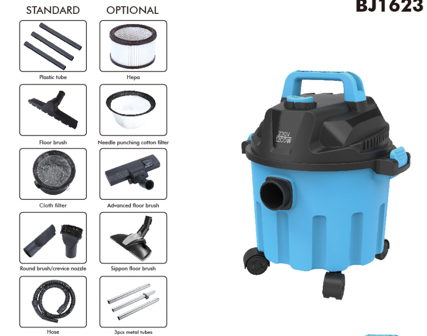 Wet and dry 10L(Plastic Tank) vacuum cleaner