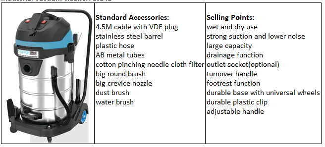 hot selling 3000 watt powerful large capacity heavy duty industrial vacuum cleaner
