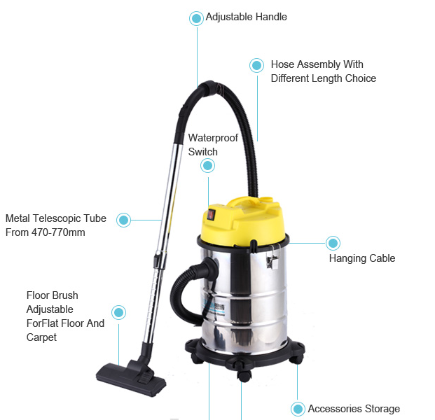 CE Accept high-grade wet dry industrial vacuumcleaner with low price