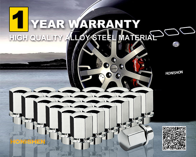 7/8" Hex 1.54" Length Chrome Mag Shank Lug Nuts HONISHEN