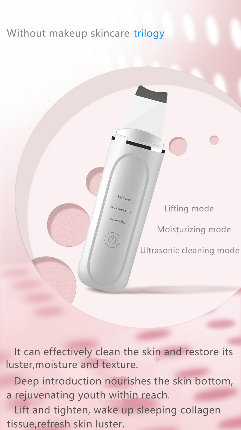 Professional Exfoliating Spatula Facial Ultrasonic Skin Scrubber Deep Cleansing Skin Face Cleaner Electric Skin Care Beauty Tool