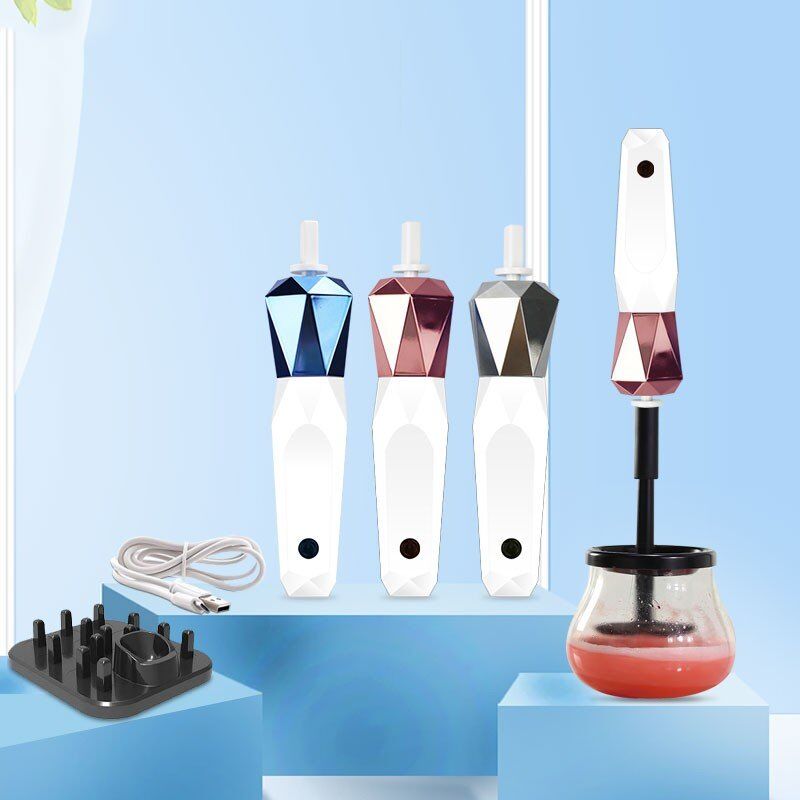 High Quality Best Seller Customized Beauty Clean Tools USB Rechargeable Automatic Electric Makeup Brush Cleaner and Dryer Kits