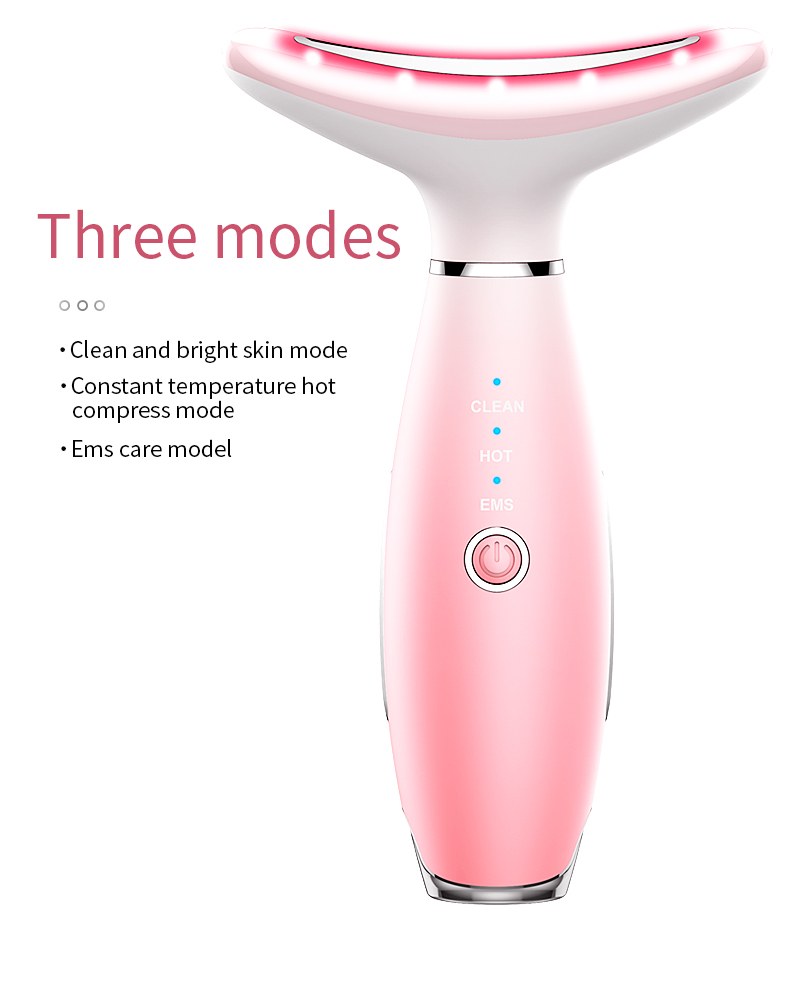IFINE Beauty Smart Electric New Neck Massager Vibrations With 3 Color Skin Lifting LED Photon Neck Shoulder Massage Machine