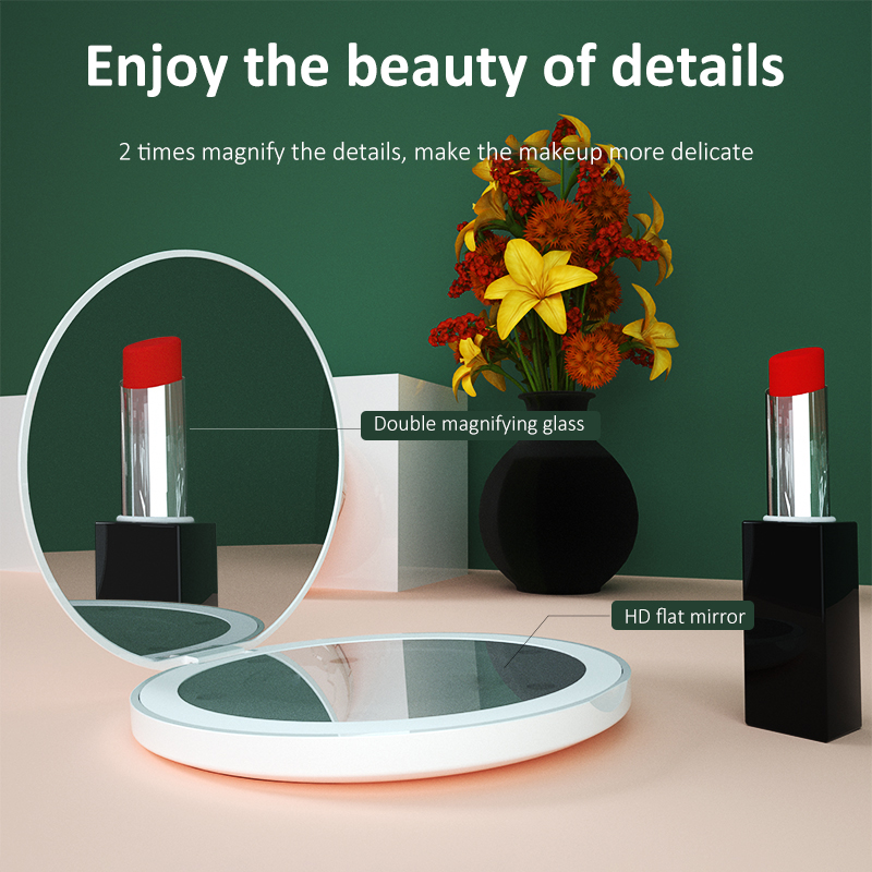 IFINE Beauty Newest OEM Touch Screen Makeup Mirror With LED Mini Folding Portable Vanity With Led Light Makeup Mirror