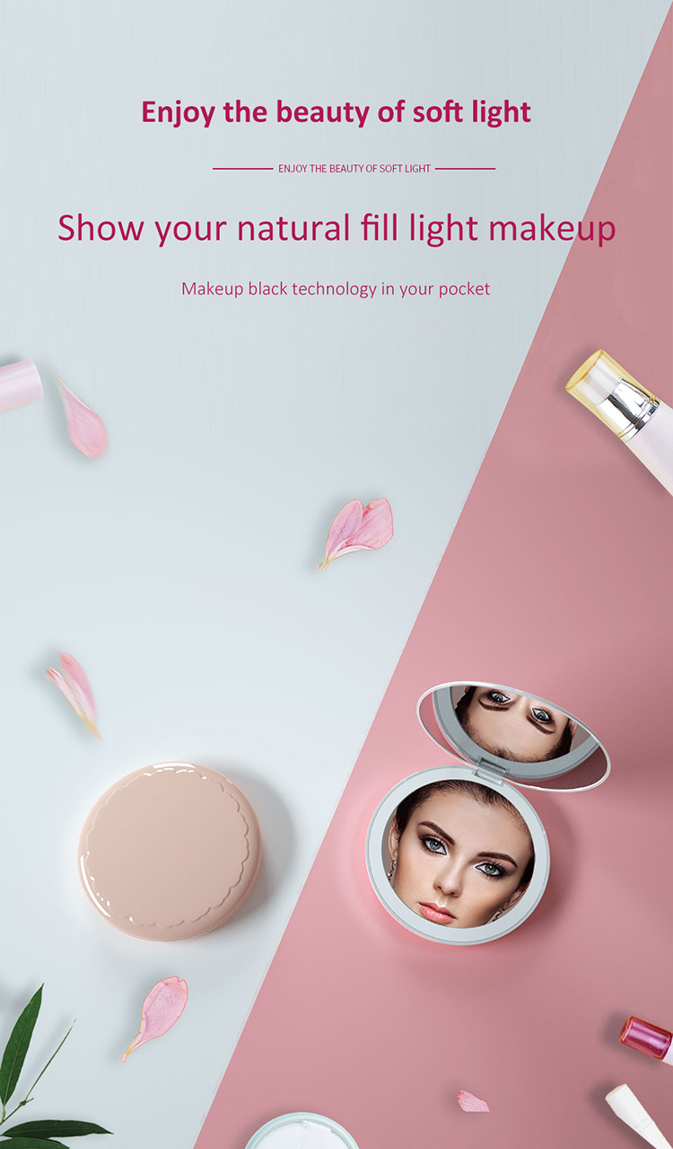 IFINE Beauty Newest OEM Touch Screen Makeup Mirror With LED Mini Folding Portable Vanity With Led Light Makeup Mirror