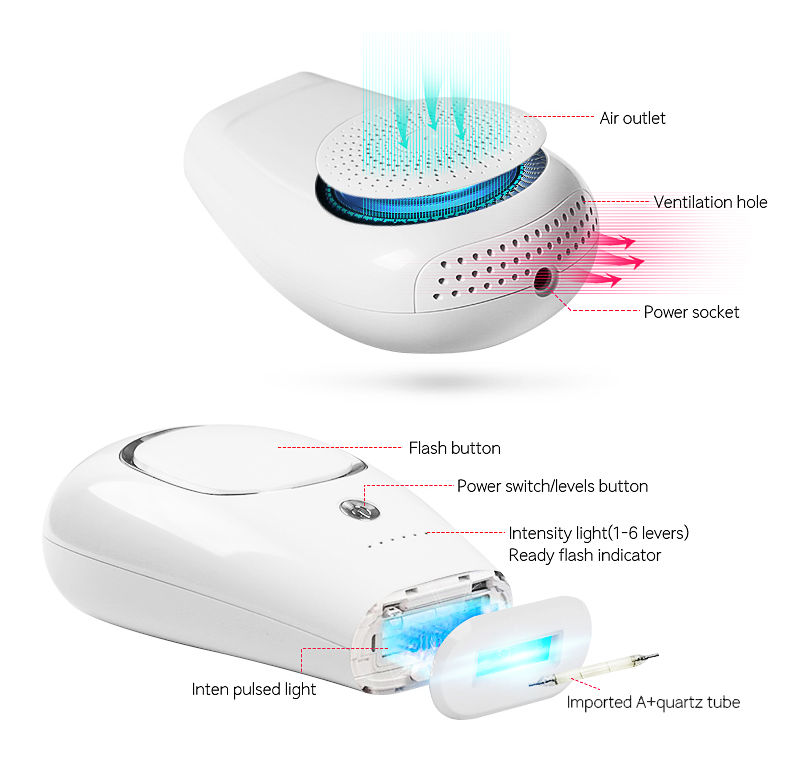 IFINE Beauty 500000 flashes hair remover ipl hair removal handset for Woman and Man body facial Hair