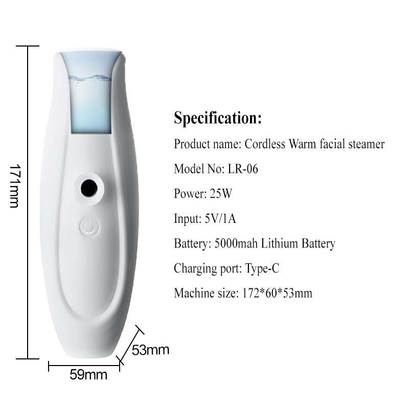 New Arrival Face Skin Care Cordless Handheld Nano Ionic Hot Facial Steamer for Home or Travel Skin Moisturizing Body Relaxing