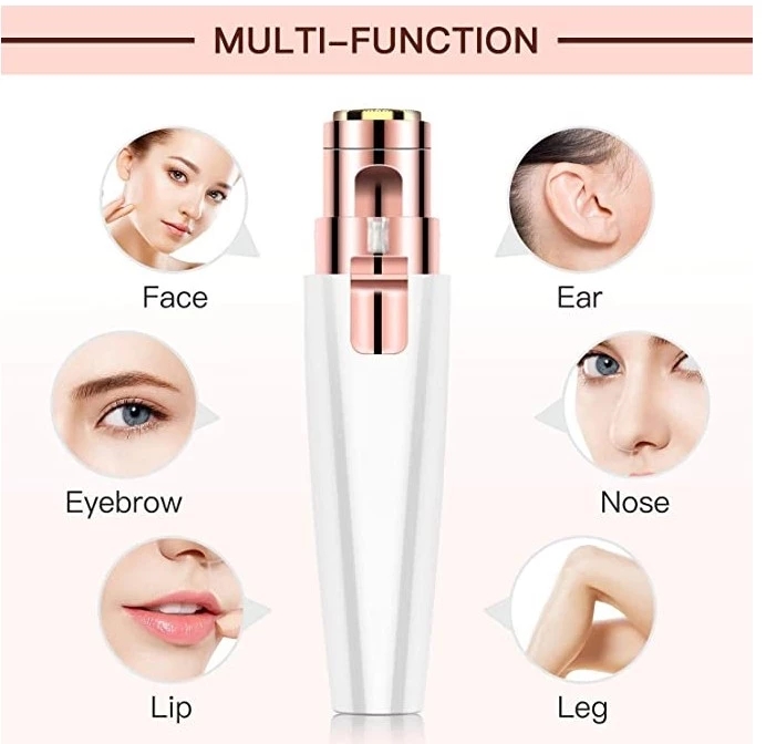 Mini 2-in-1 Lady Eyebrow Epilator Electric Shaver USB Rechargeable Beauty Equipment with LED Light Lady Hair Removal