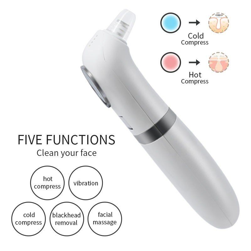 IFINE beauty hot cold face massage skin treatment facial clean tool 4 suction heads blackhead remover vacuum