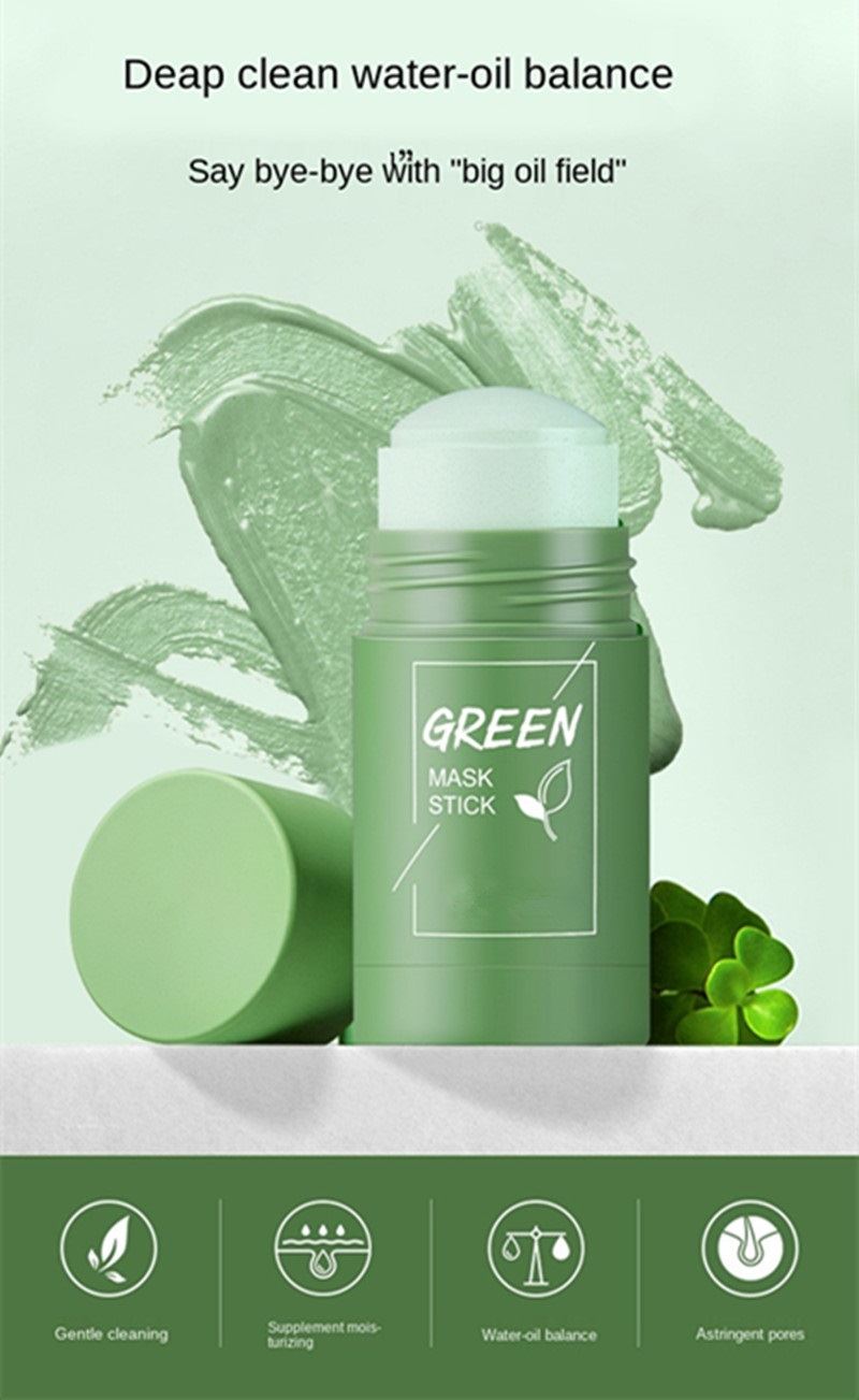 Beauty Green Tea Clay Mask Stick Fine Pores Poreless Deep Cleanse Mask Stick Acne