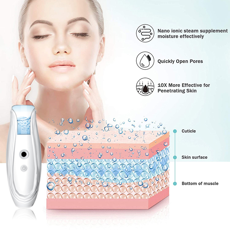 IFINE Beauty skin care innovation Product Portable Handheld Nano-ion Water Replenishing Hot steam Warm Facial face steamer
