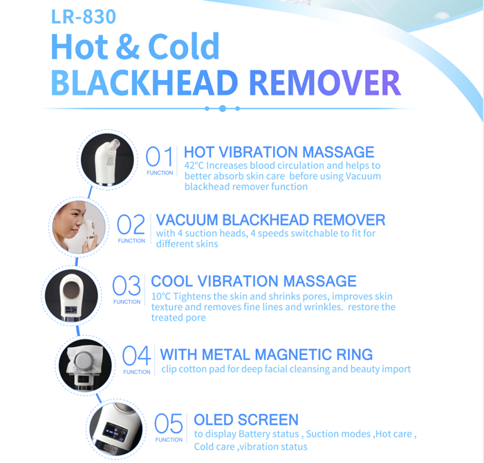 Use Hot Cold Compress Whitehead Blackhead Remover Vacuum Machine Blackhead Extractor 2020 Newest Beauty Personal Care Home