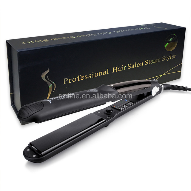 Steam Iron with Private label flat iron Argan oil steam hair straightener 2018 innovative product for home salon use