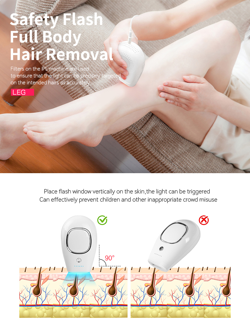 IFINE Beauty home use IPL machine Permanent Painless facial and body hair Removal Device with Hair Shaver for Women and man hair