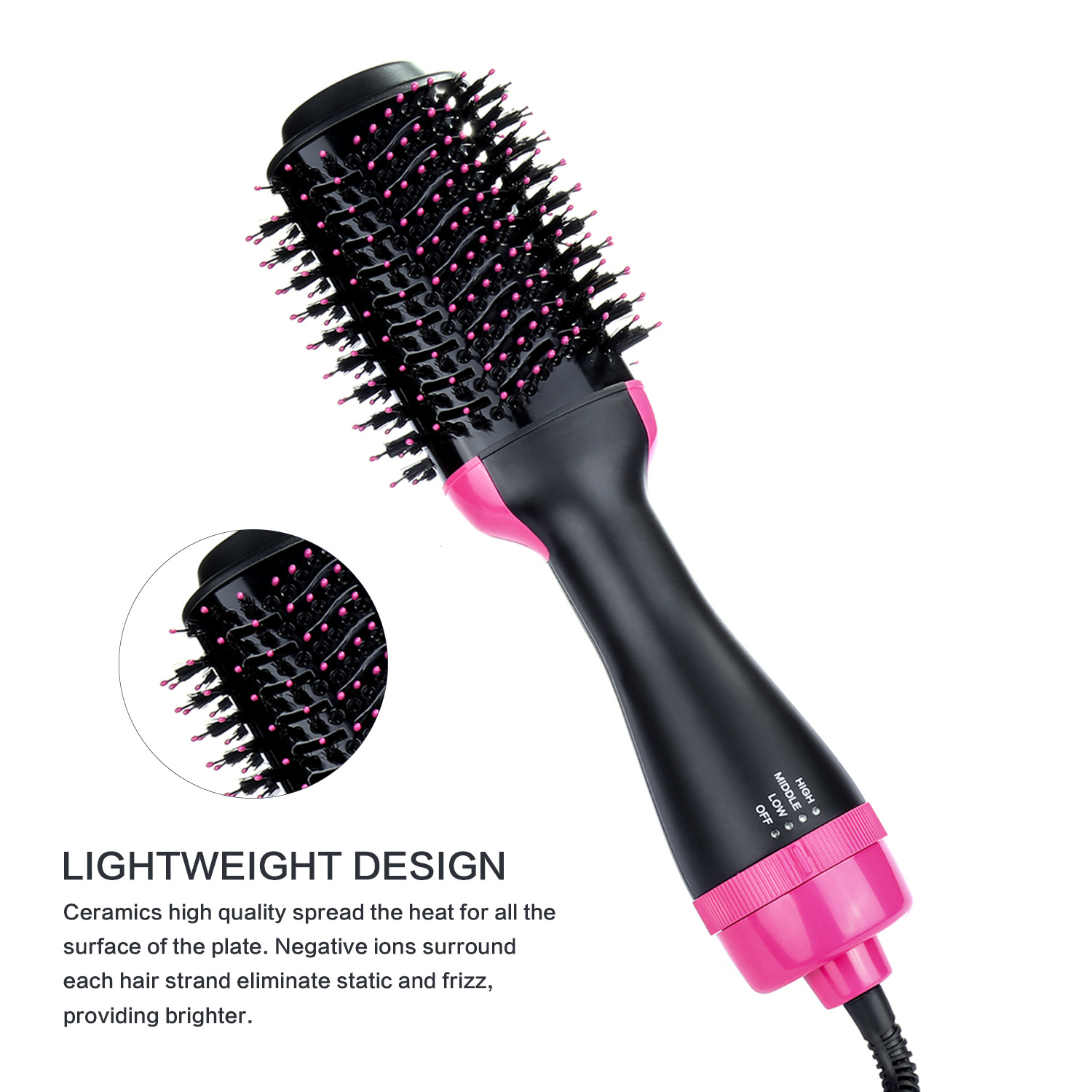 Brand New Design Professional Two-in-One Adjustable Temperature Fashion Salon Home Travel Powerful Hair Dryer With Comb