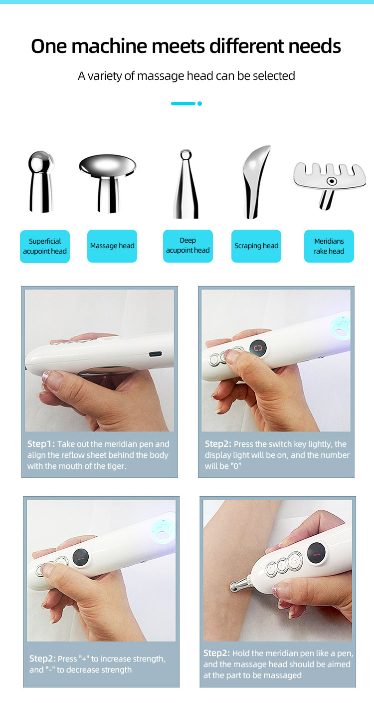 IFINE Beauty Portable 4 in 1 Electronic Intelligent Acupuncture Pen Pain Relief Dredge Meridian Body Pulse Massage Therapy Tools