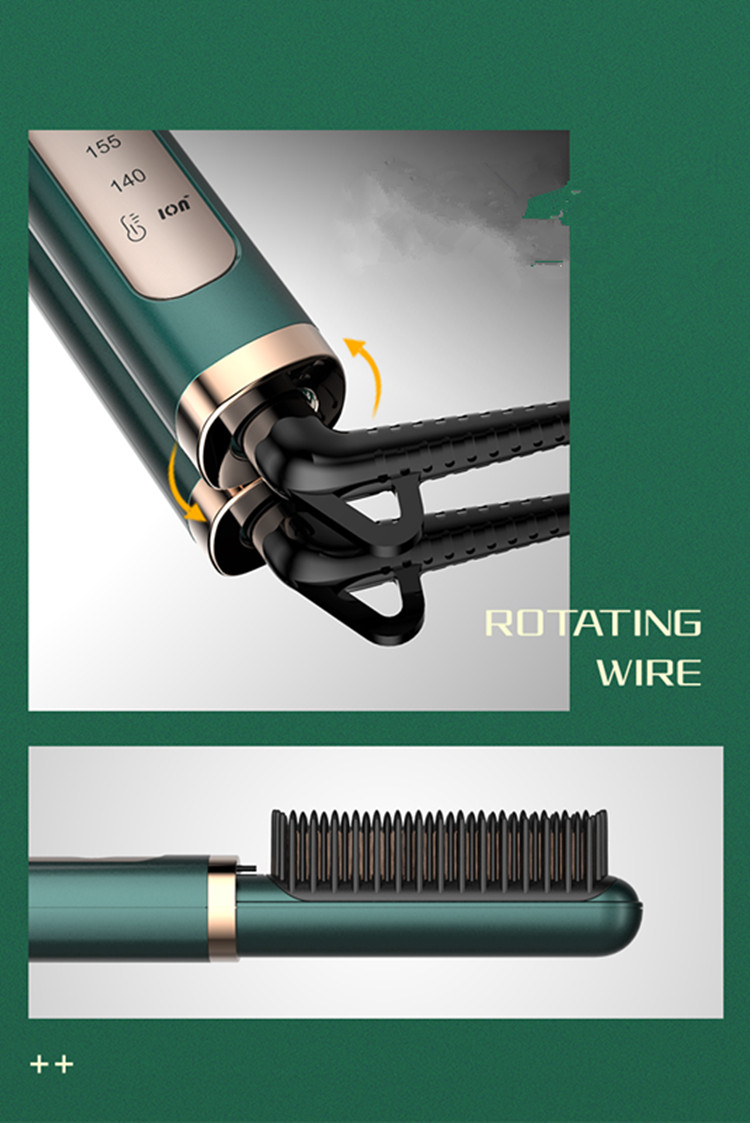 IFINE Beauty Home Use Rotating Wire Salon Professional Hair Brush Fast Straight And Curly Constant Temperature Ionic Hair Brush