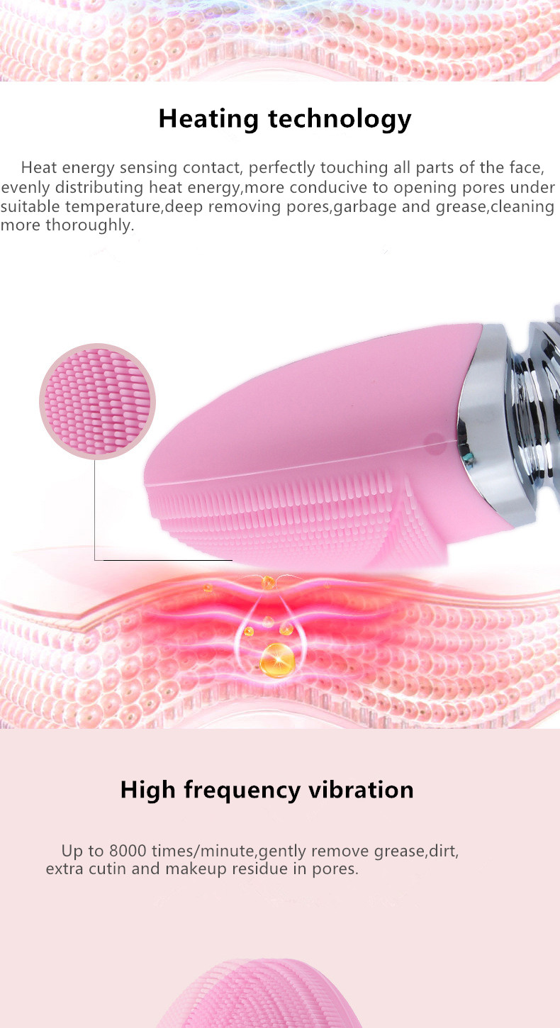 IFINE Beauty soft handheld waterproof electric  for deep cleansing of pores silicone facial cleansing brush