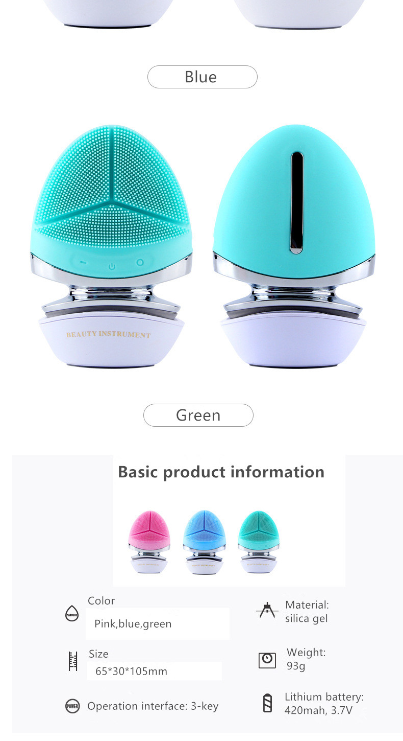 IFINE Beauty soft handheld waterproof electric  for deep cleansing of pores silicone facial cleansing brush