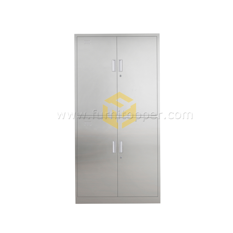 High Quality Beauty Salon and Hospital Use Stainless Steel 4 Door Storage Cabinet Commercial Use