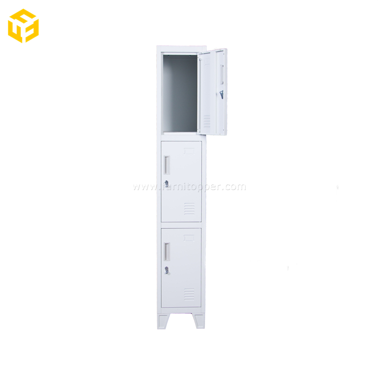 Furnitopper Luoyang Factory 3 Door or Compartment Steel Locker with Standing Feet