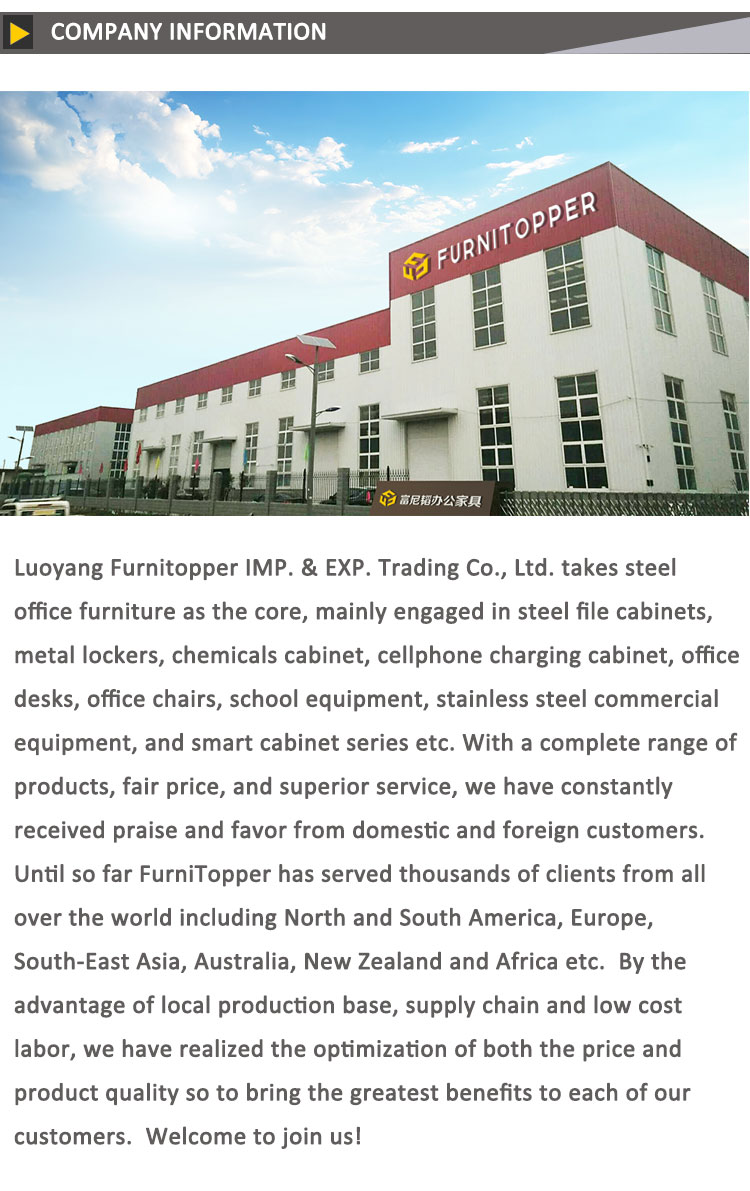 Furnitopper Luoyang Factory 3 Door or Compartment Steel Locker with Standing Feet