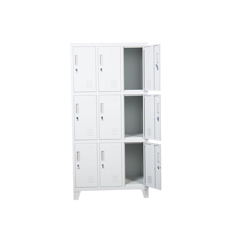 Luoyang Factory 9 Door Knocked-Down Steel Storage Industrial Lockers