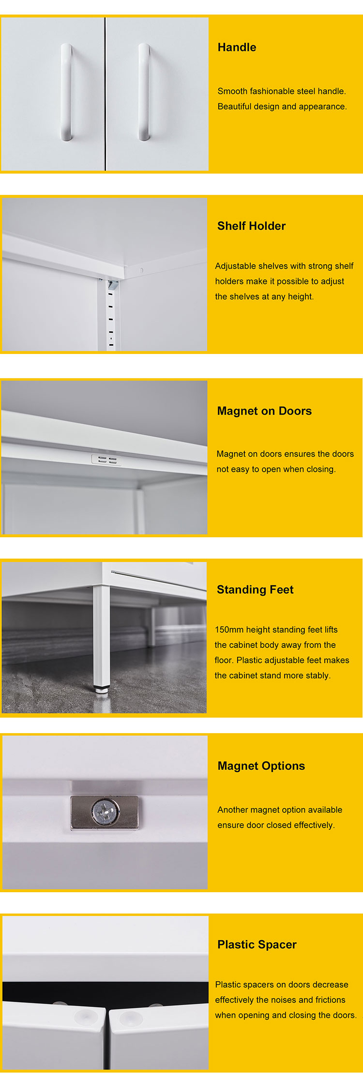 Boarding House or Apartment Mini Storage Metal Cabinets with Modern Nordic Style