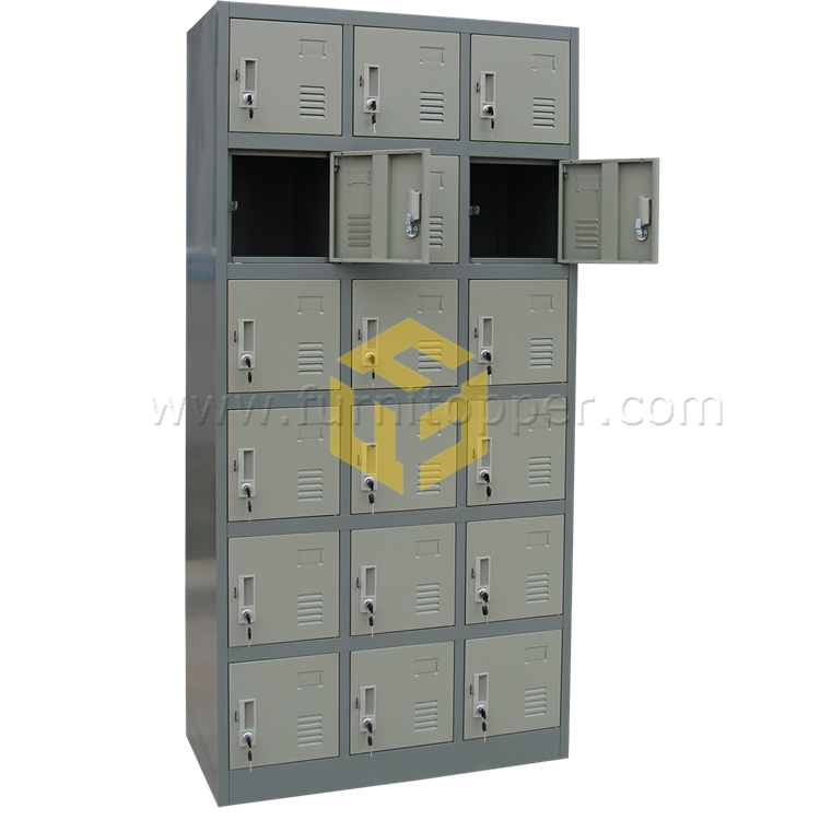 Office Storage School Gym Use 18 Steel Locker Metal Wardrobe Lockers On ...