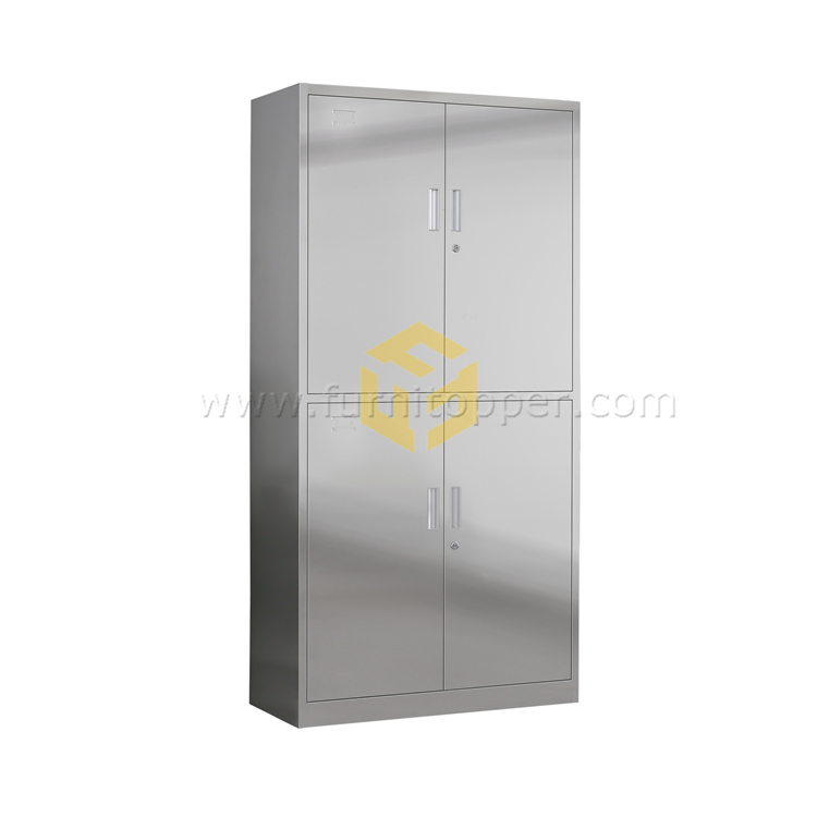 High Quality Middle Two-Piece Appliances Cabinet Metal Document Cupboard for Hospital Commercial Use