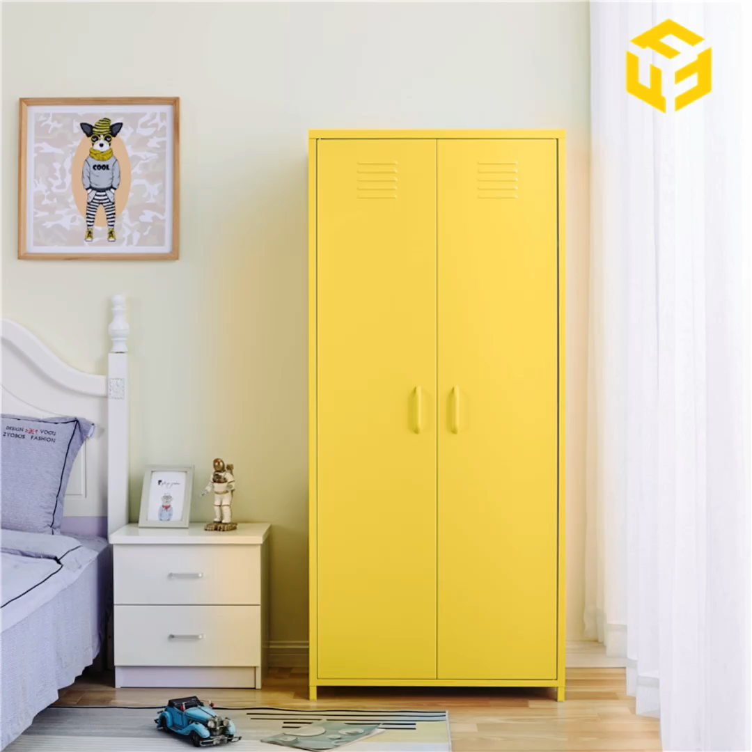 Modern Nordic Style Bedroom Steel Wardrobe Locker Nordic Style
