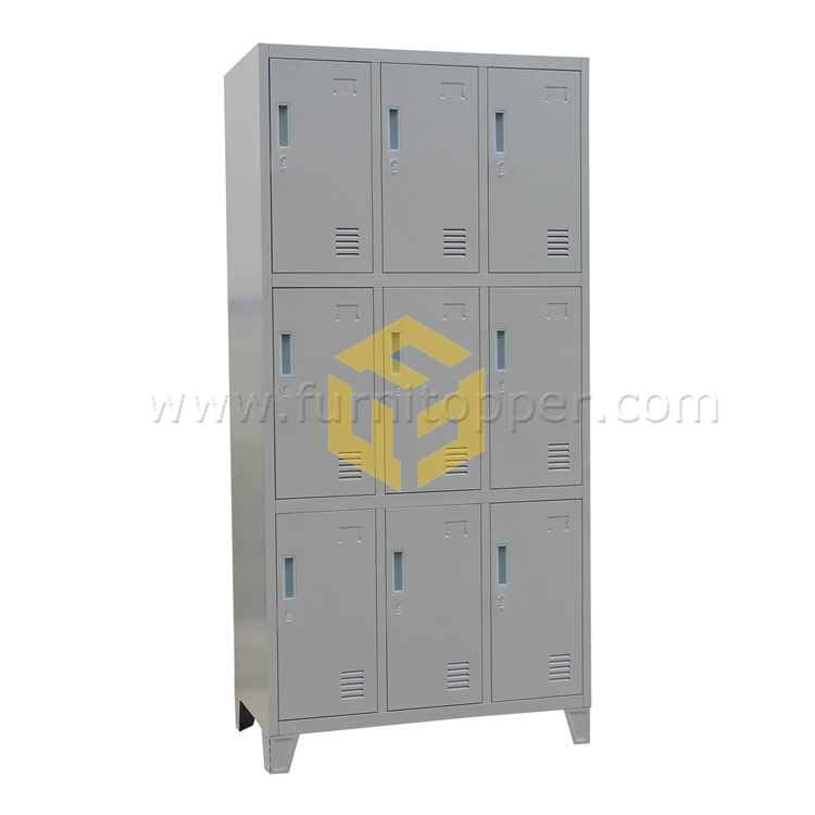 Luoyang Factory 9 Door Knocked-Down Steel Storage Industrial Lockers