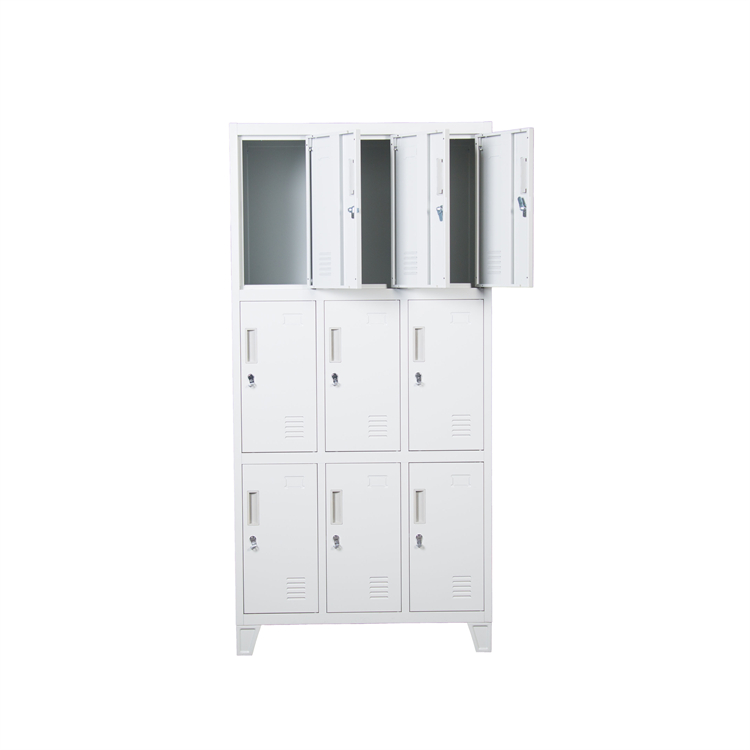 Luoyang Factory 9 Door Knocked-Down Steel Storage Industrial Lockers