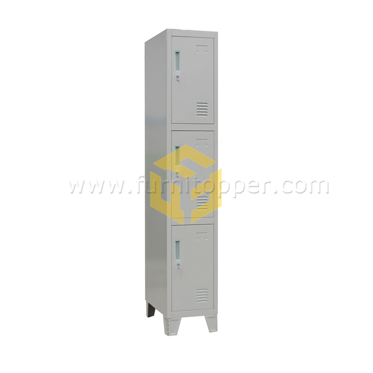 Commercial Furniture 3 Compartment Commerical Use Metal Lockers for Chile Market