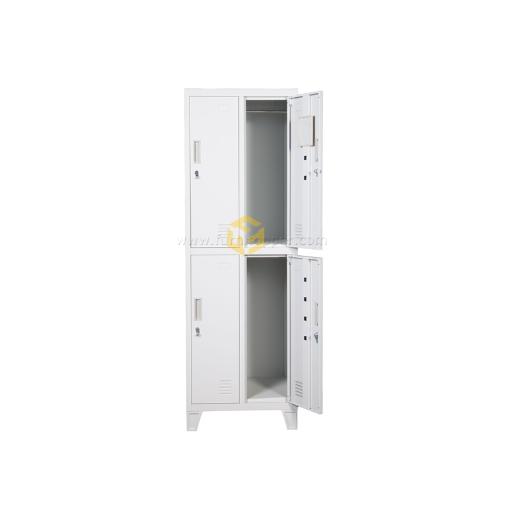 4 Door Knock Down Stadium Metal Storage Cupboard Wardrobe with Standing Legs