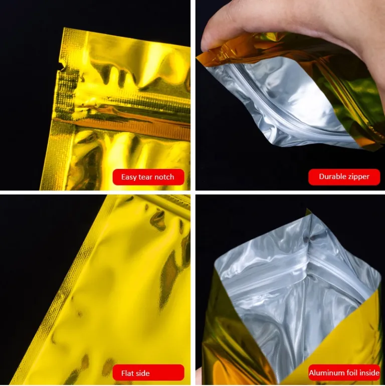 Grand Ensemble Emballage En Plastique Vide Transparent Avec Fermeture à  Glissière Sachet En Aluminium Vierge Pour Aliments Ou Boissons