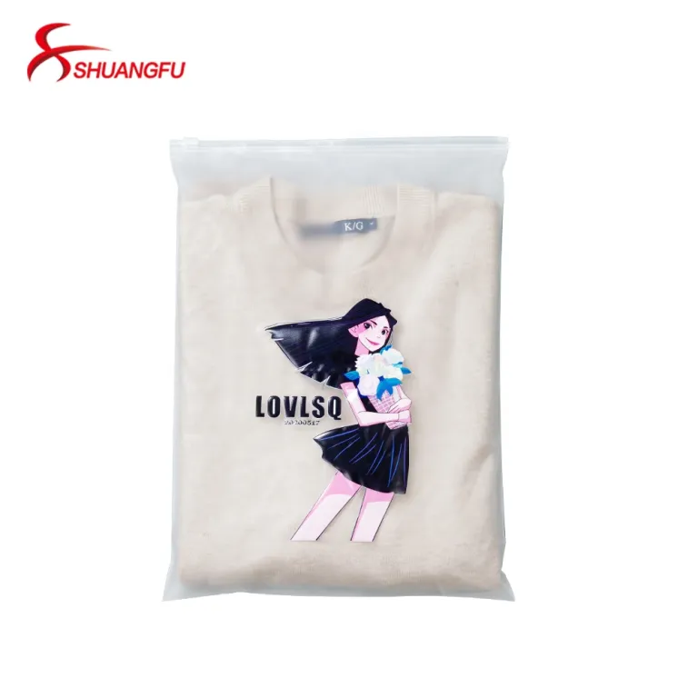 Imballaggio Shuangfu - Design personalizzato Logo trasparente Spedizione  Poly Zip Sacchetti con cerniera in plastica trasparente smerigliata per  vestiti Tshirt Maglione Gonna Imballaggio Abbigliamento Borsa per  imballaggio