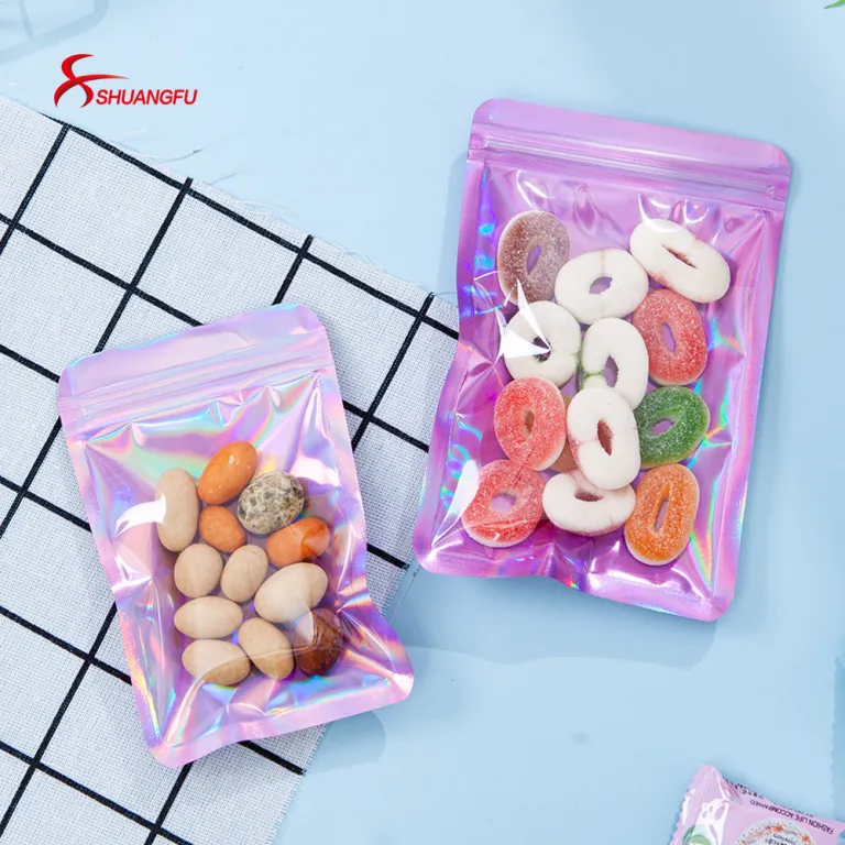 Embalaje de Shuangfu - Bolsas de plástico pequeñas herméticas de color rojo  a granel con cierre hermético
