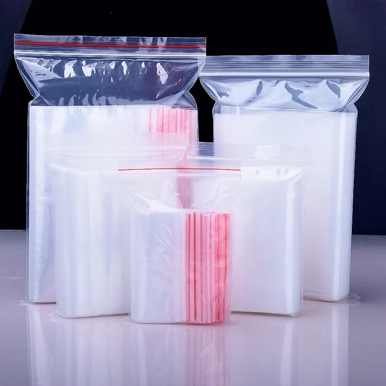 50 SACCHETTI DI Plastica Trasparente Richiudibili per Imballaggio