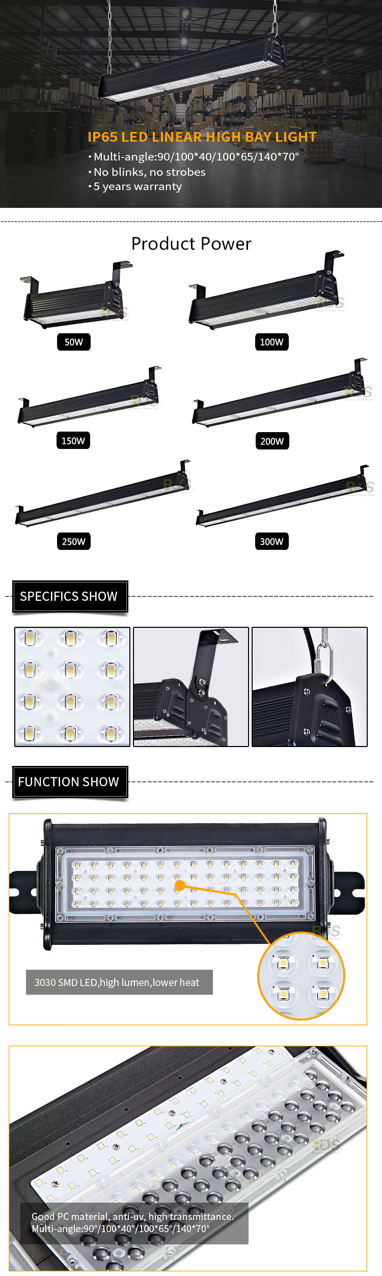 Emergency Light 36000 Lumen 300 Watt Led High Bay