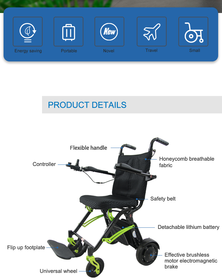 Lightweight electric wheelchairs Folding