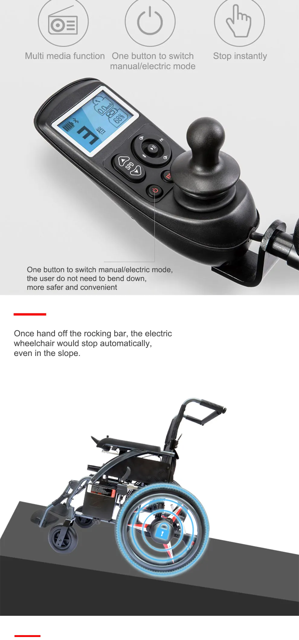 Foldable Aluminum Alloy Dual Electric Power Wheelchair