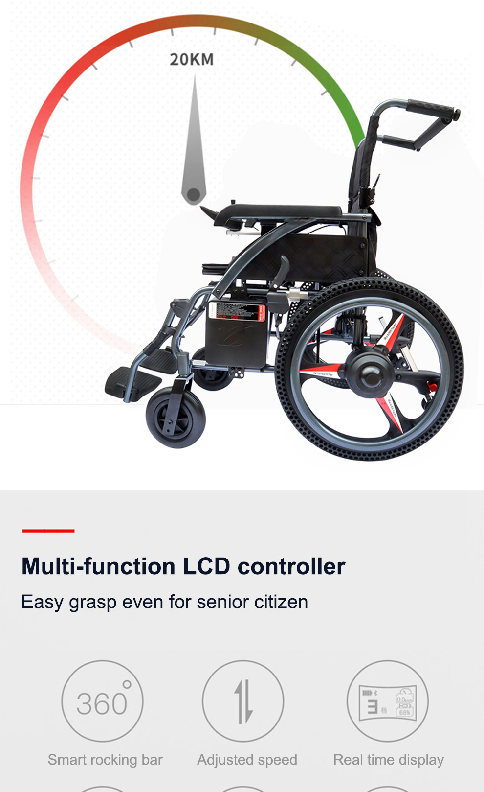 Foldable power wheelchair